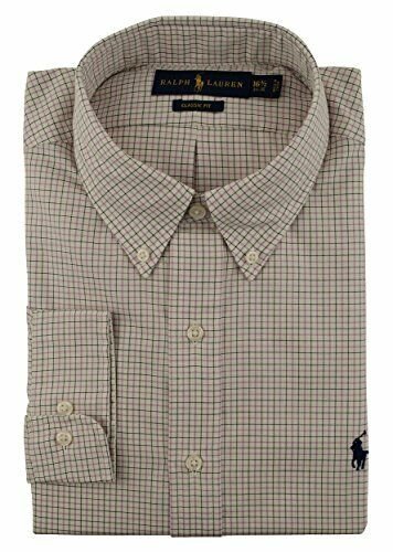 Ralph Lauren Men's Twill Tattersal Dress Shirt Lvndr 15.5 (32 33)
