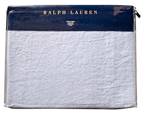 Ralph Lauren Home Meadow Lane Britt Linen Throw Blanket 54" x 72" Blue