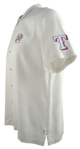 MLB Rangers Swing Big Silk Camp Short Sleeve Shirt-R-M