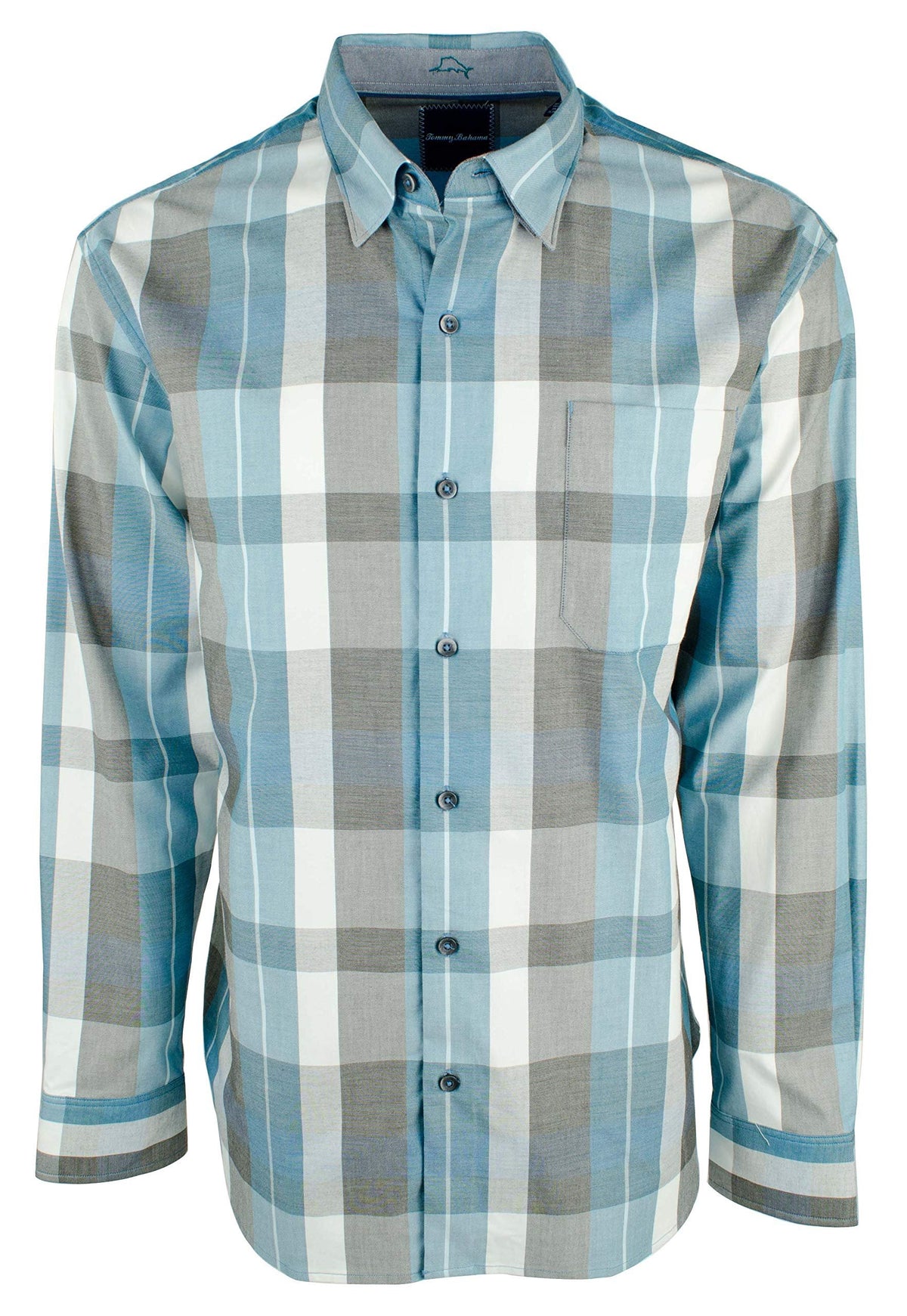 Men's Marabella Plaid Long Sleeve Shirt-S-S
