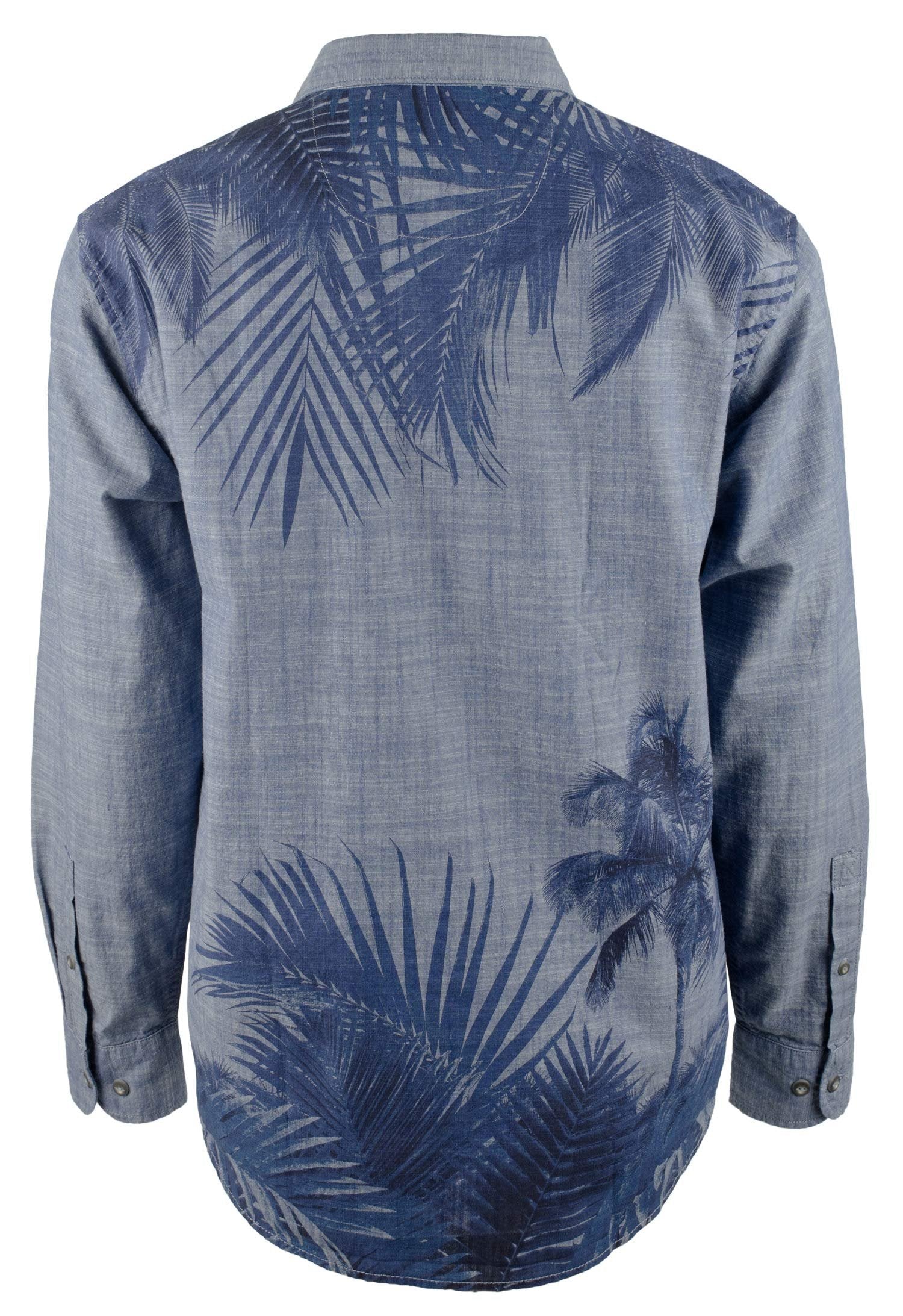 Tommy Bahama Men's Indigo Breeze Long Sleeve Camp Shirt Bengal Blue Medium