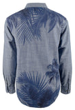 Tommy Bahama Men's Indigo Breeze Long Sleeve Camp Shirt Bengal Blue Medium