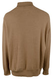 POLO RALPH LAUREN Men's Big & Tall Mesh Knit Cotton Quarter Zip Sweater Brwn 3XB Brown