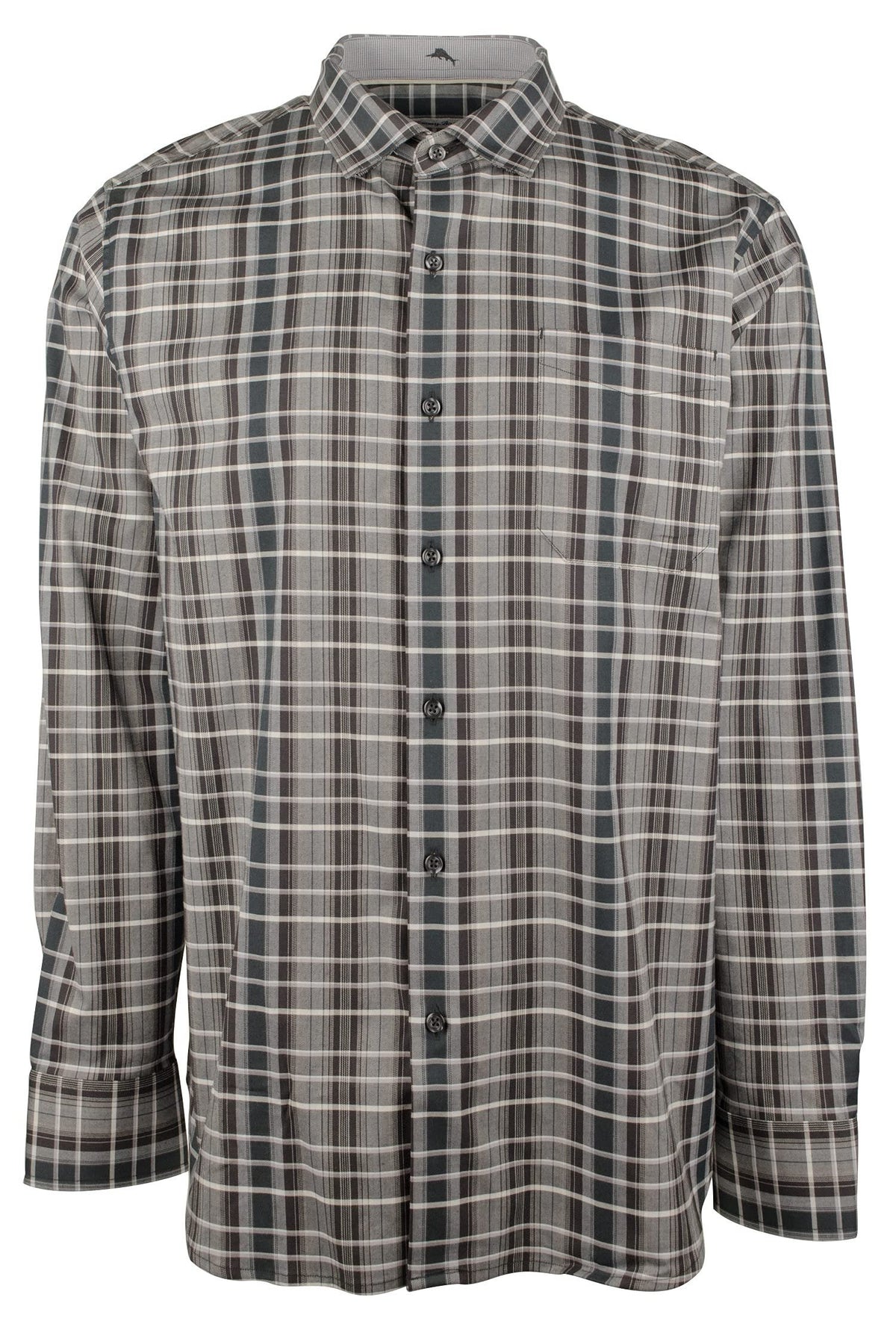 Tommy Bahama Men's Lazlo Plaid Long Sleeve Shirts Night Cap Small