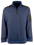Bugatchi Men's Long Sleeve Quarter Zip Pullover Sweatshirt NBl X-Large Night Blue