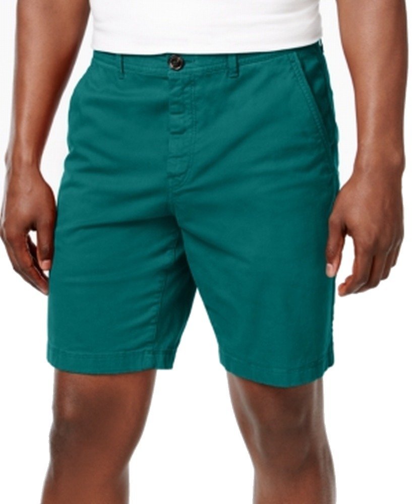 Michael Kors Mens Spring Stretch Casual Chino Shorts, Green, 40