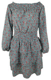 Michael Kors Women's Floral Off Shoulder Smocked Tiered Ruffle Dress MB Large