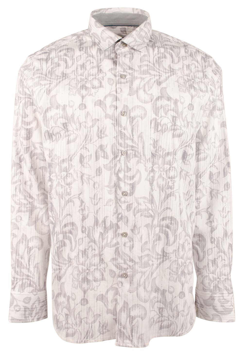 Tommy Bahama Men's Lazlo Lux Slate Fronds Long Sleeve Button Down Shirt Bala Shark 2XL