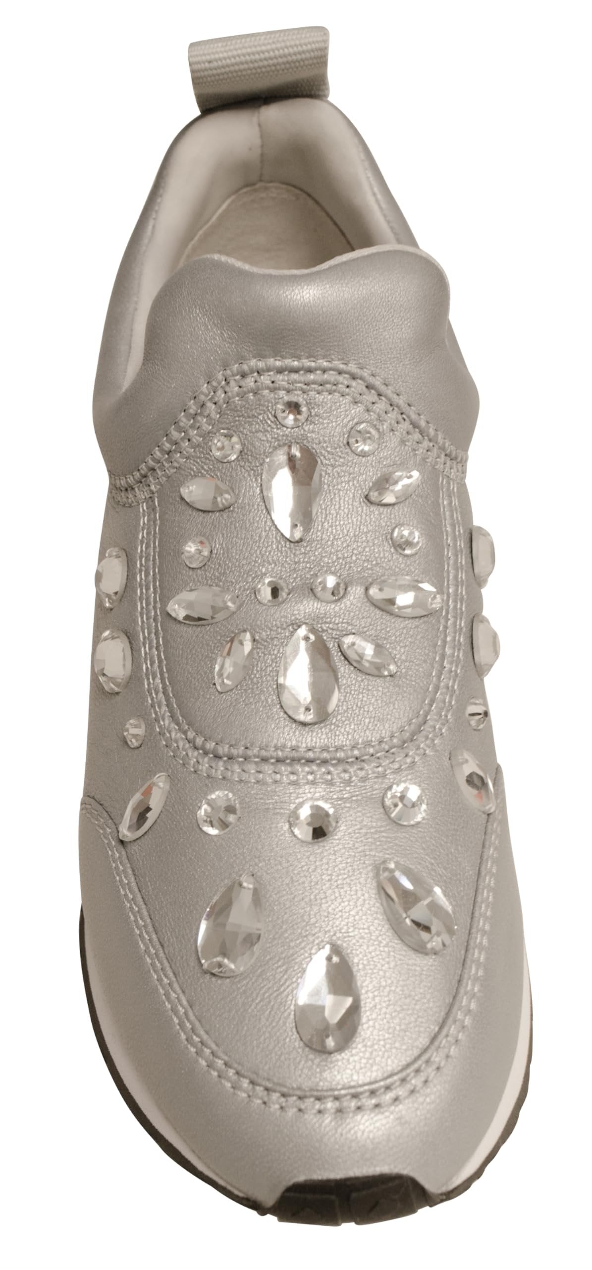 Tory Burch Women's Laney Embellished Slip-On Fashion Sneakers 6 M US Silver