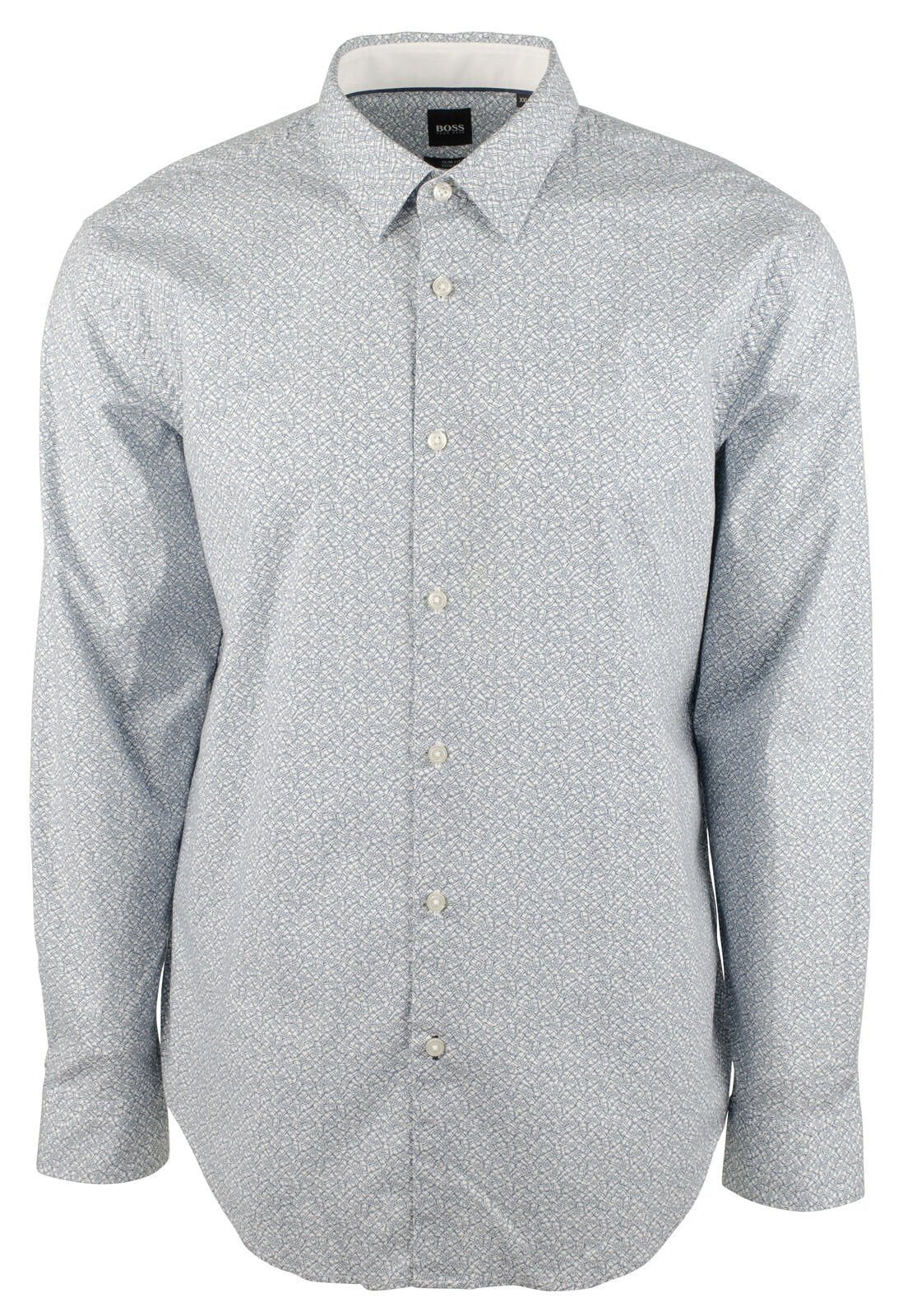 Hugo Boss Men's Ronni Slim Fit Stretch Long Sleeves Shirt BLU XX Large