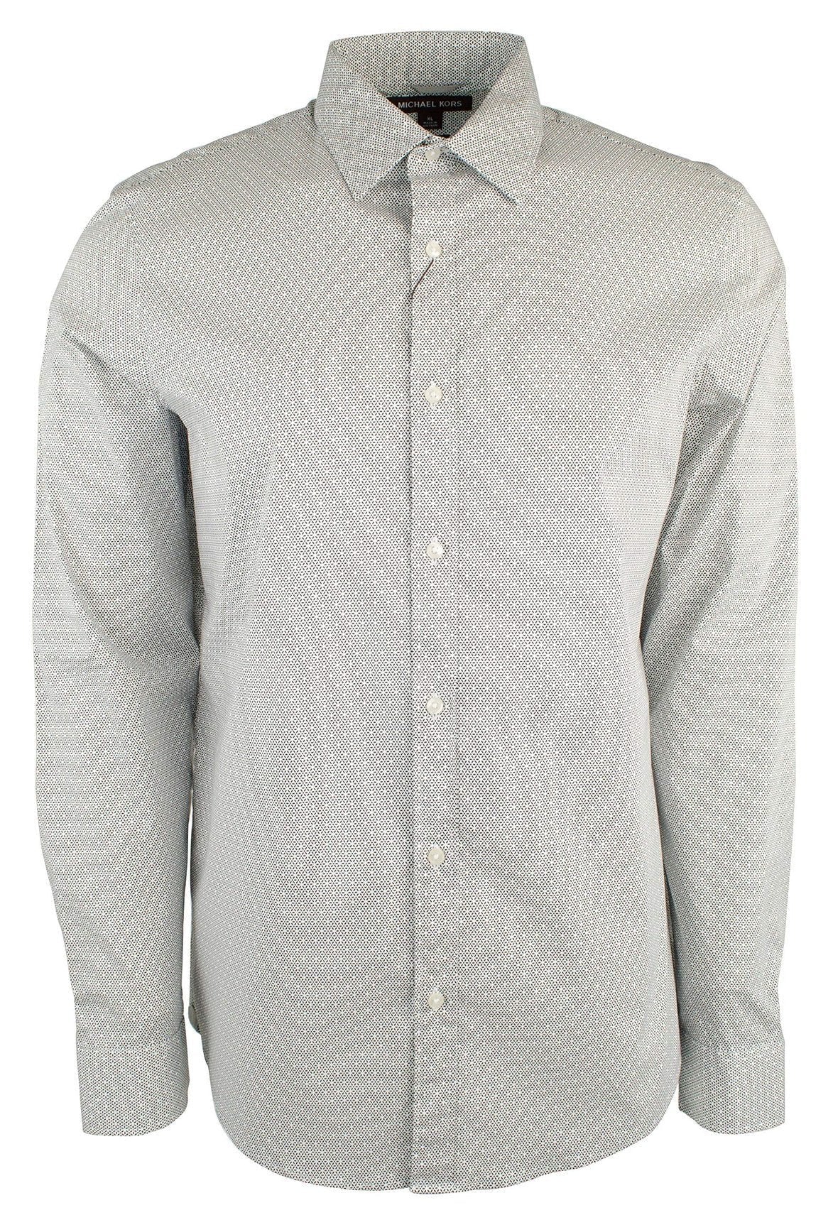 Michael Kors Men's Trim Stretch Cotton Long Sleeve Shirt B XL