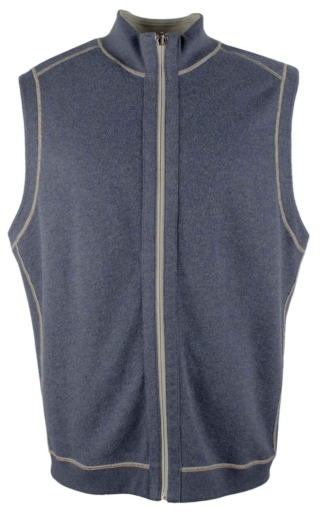 Tommy Bahama Flipshore Chaleco reversible con cremallera completa para hombre, talla pequeña