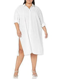 Tommy Hilfiger Women's Plus Light Weight Casual Long Sleeve Tunic Wht 2X