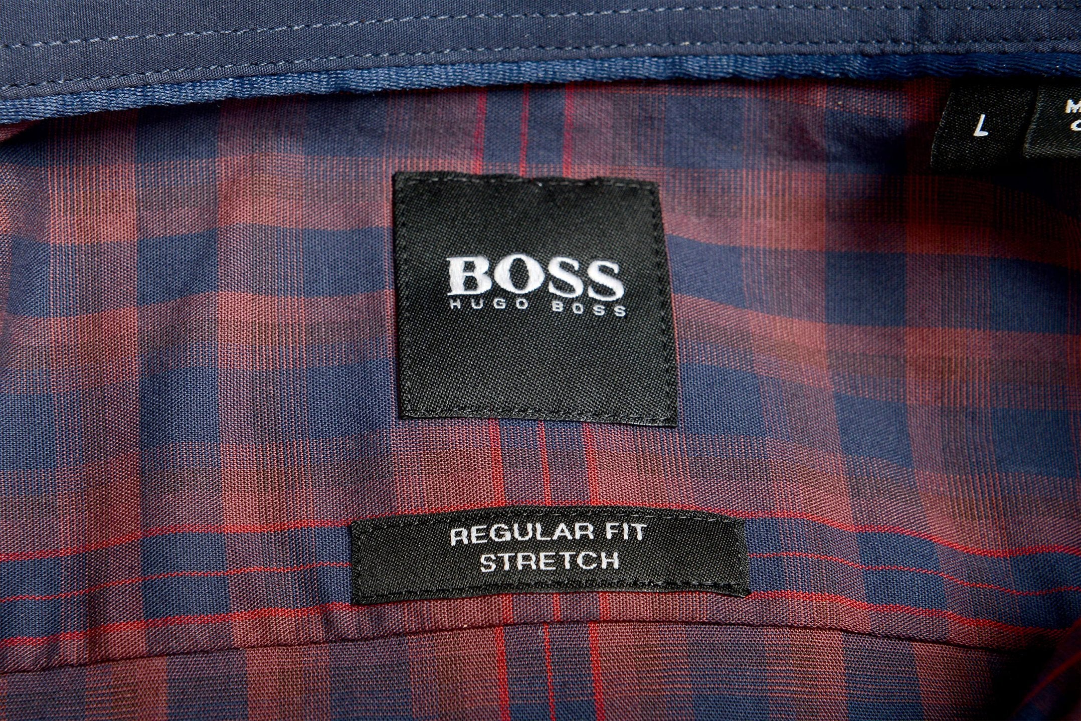 Hugo Boss Men's Lukas Regular Fit Stretch Long Sleeve Shirt XL Dark Red
