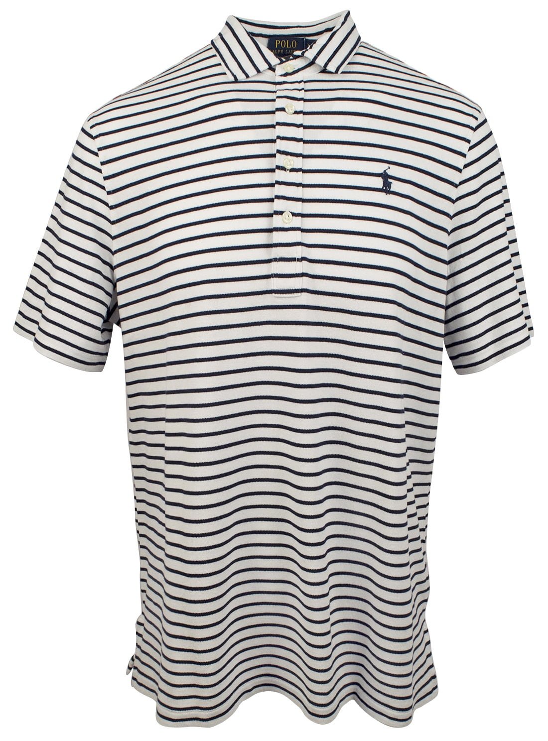 Men's Feather Weight Mesh Classic Fit Striped Polo Shirt-WB-S