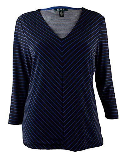 Ralph Lauren Women's V Neck Chevron Print Top
