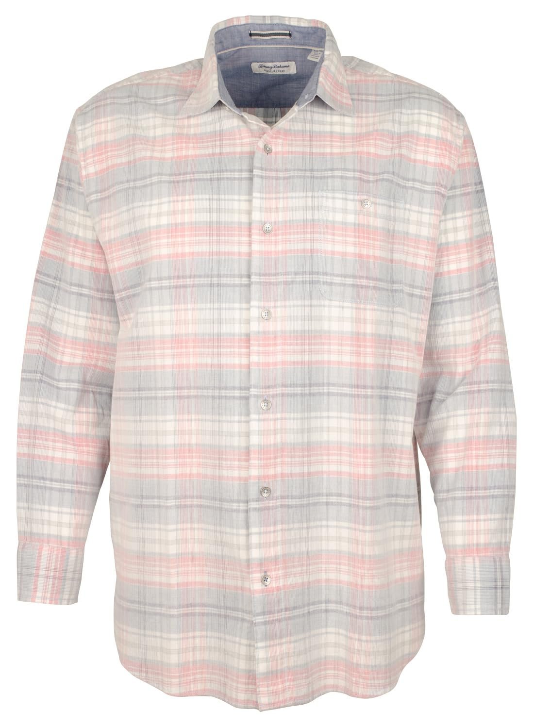 Tommy Bahama Men's Big & Tall Long Sleeve Coastline Corduroy Carmel Plaid Shirt Denimblau 3XLT