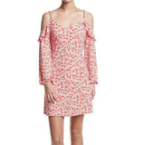 Michael Kors Women's Lydia Floral Print Cold Shoulder Chain Strap Dress WOrg XS
