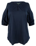 Ralph Lauren Women's Plus Size Cold-Shoulder Keyhole Top-I-3X