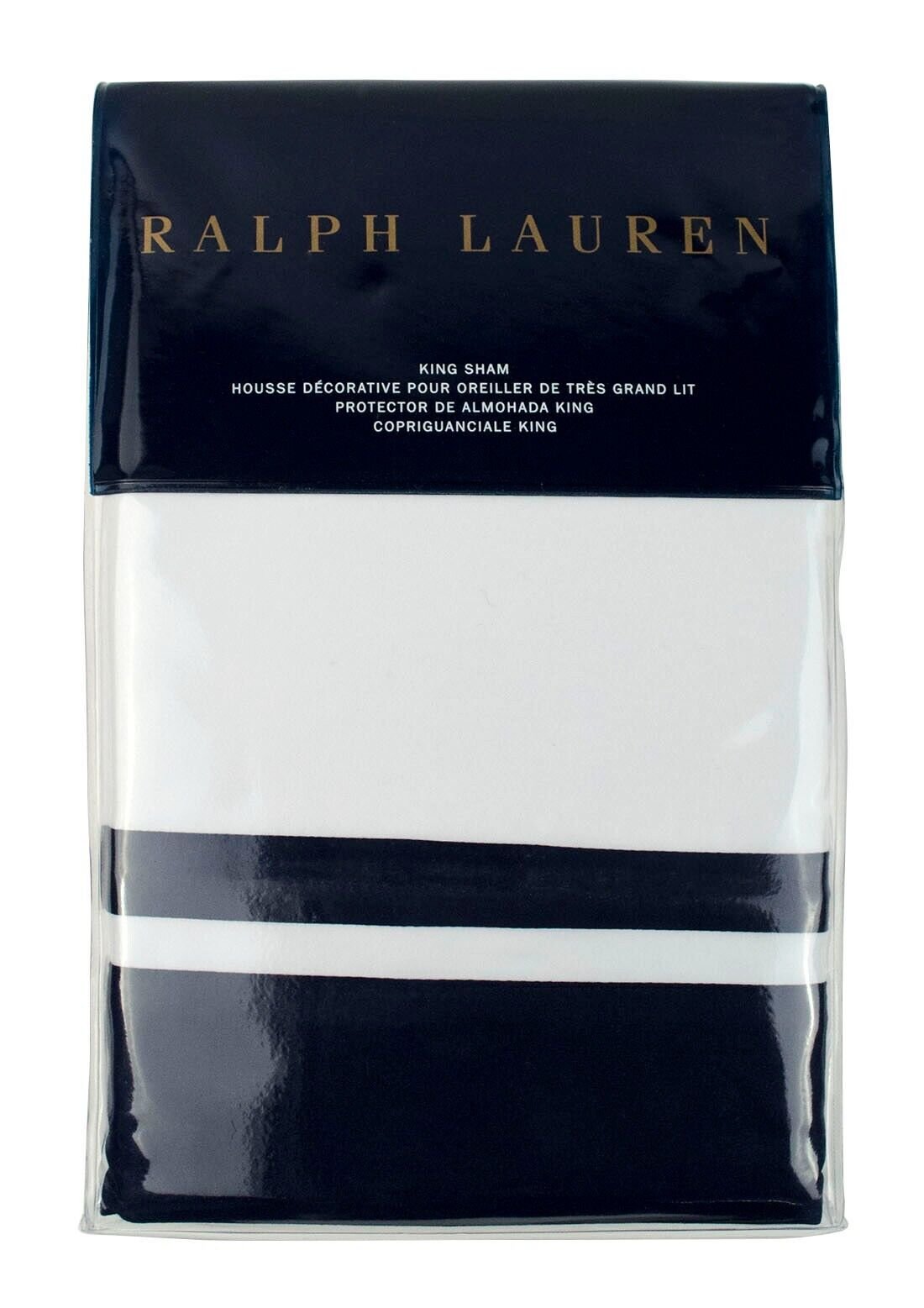 Ralph Lauren Home Bowery Cotton One King Sham 20X36 In 51X91 Cm Navy / White
