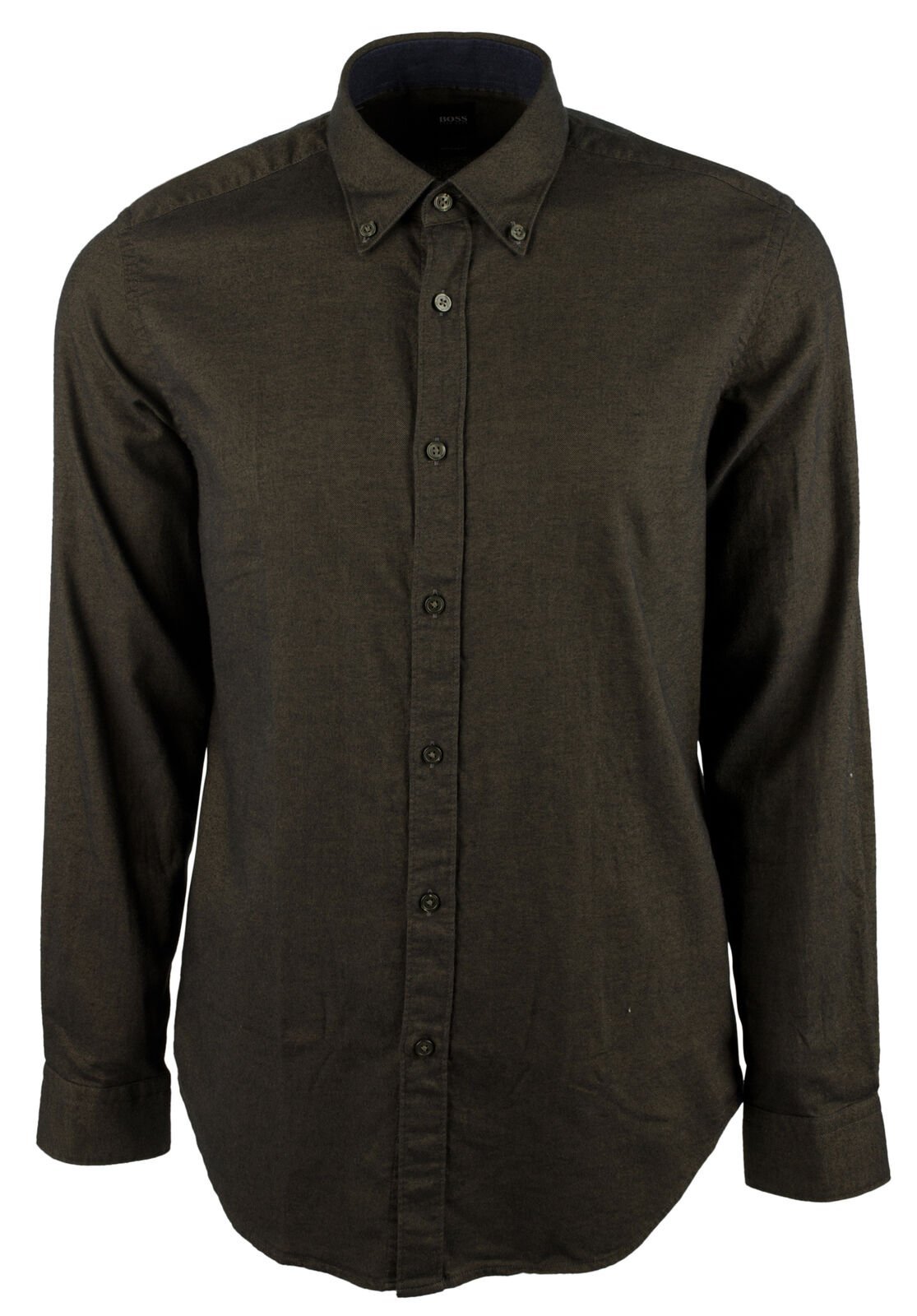 Hugo Boss Men's Lod Regular Fit Long Sleeve Shirt Open Green