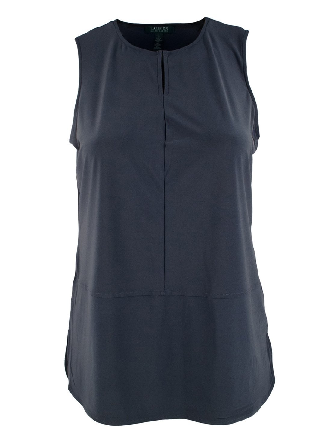 Lauren Ralph Lauren Women's Plus Size Sleeveless Keyhole Tank-B-3X Blue