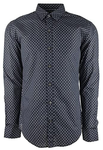 Hugo Boss Men's Big and Tall Robbie Long Sleeve Shirt DB 5XL Dark Blue