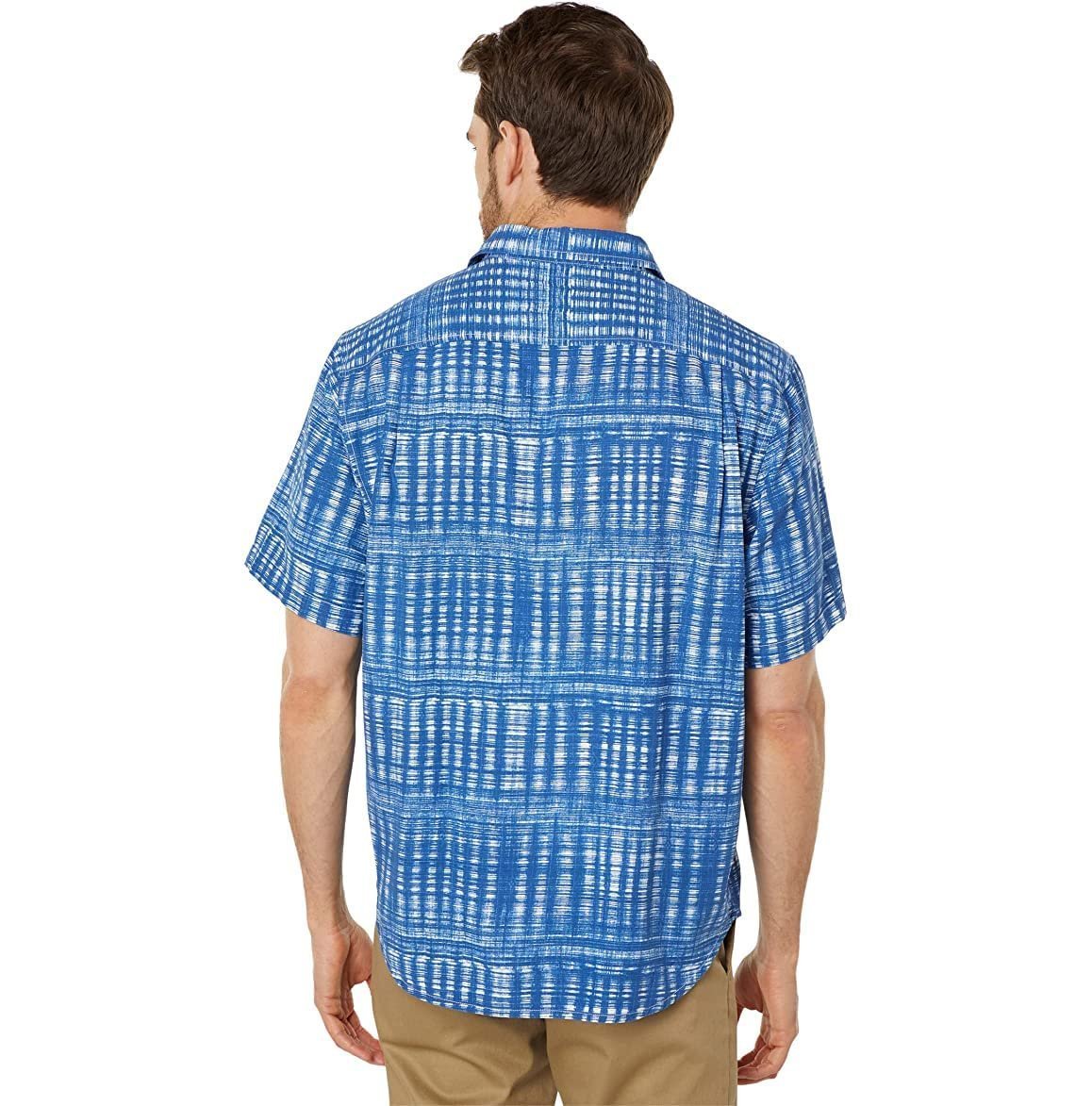 Tommy Bahama Men's Daybreak Batik Short Sleeve Shirt Navy Blue Small
