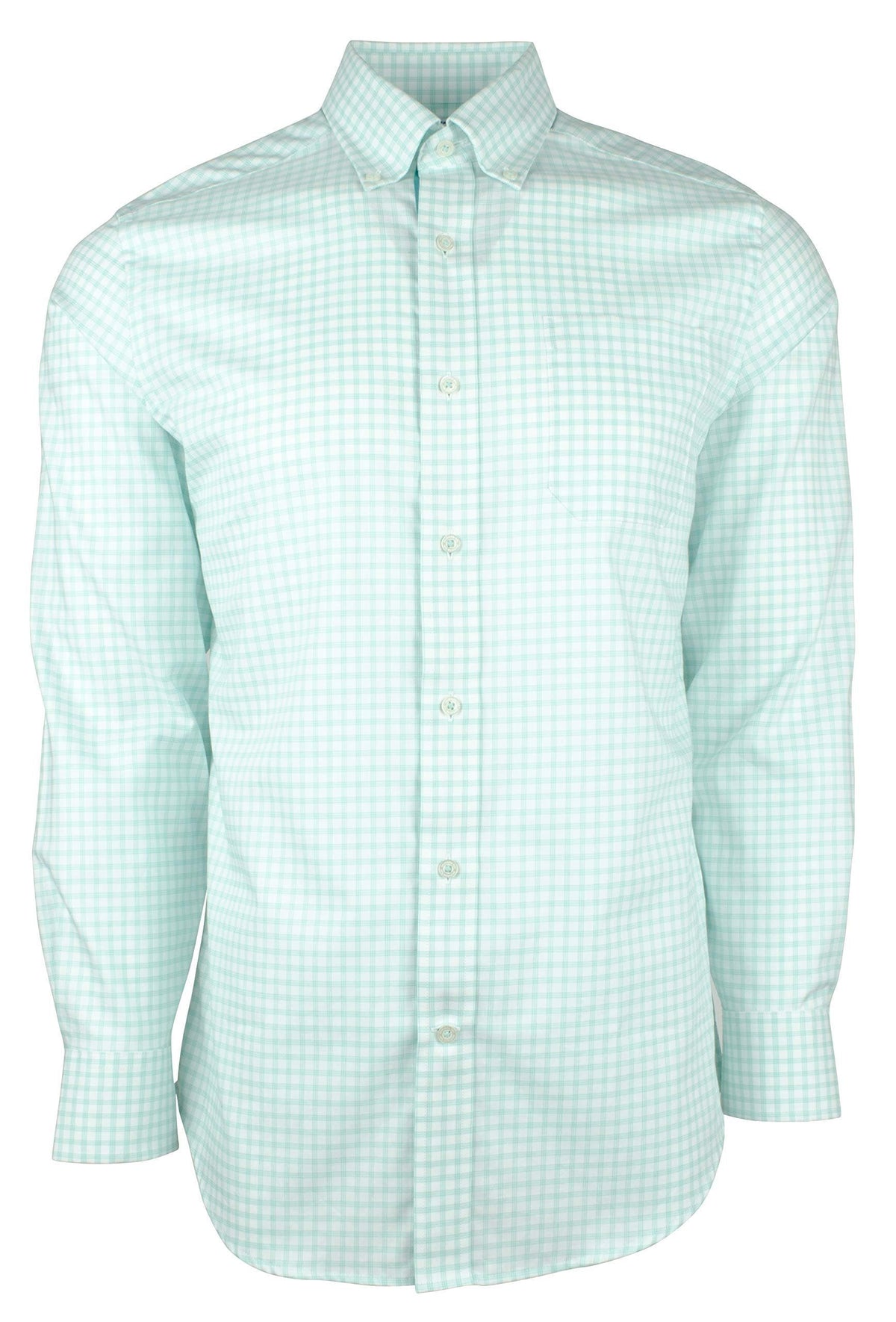 Men's Plaid Button Down Long Sleeve Shirt M Small Mint