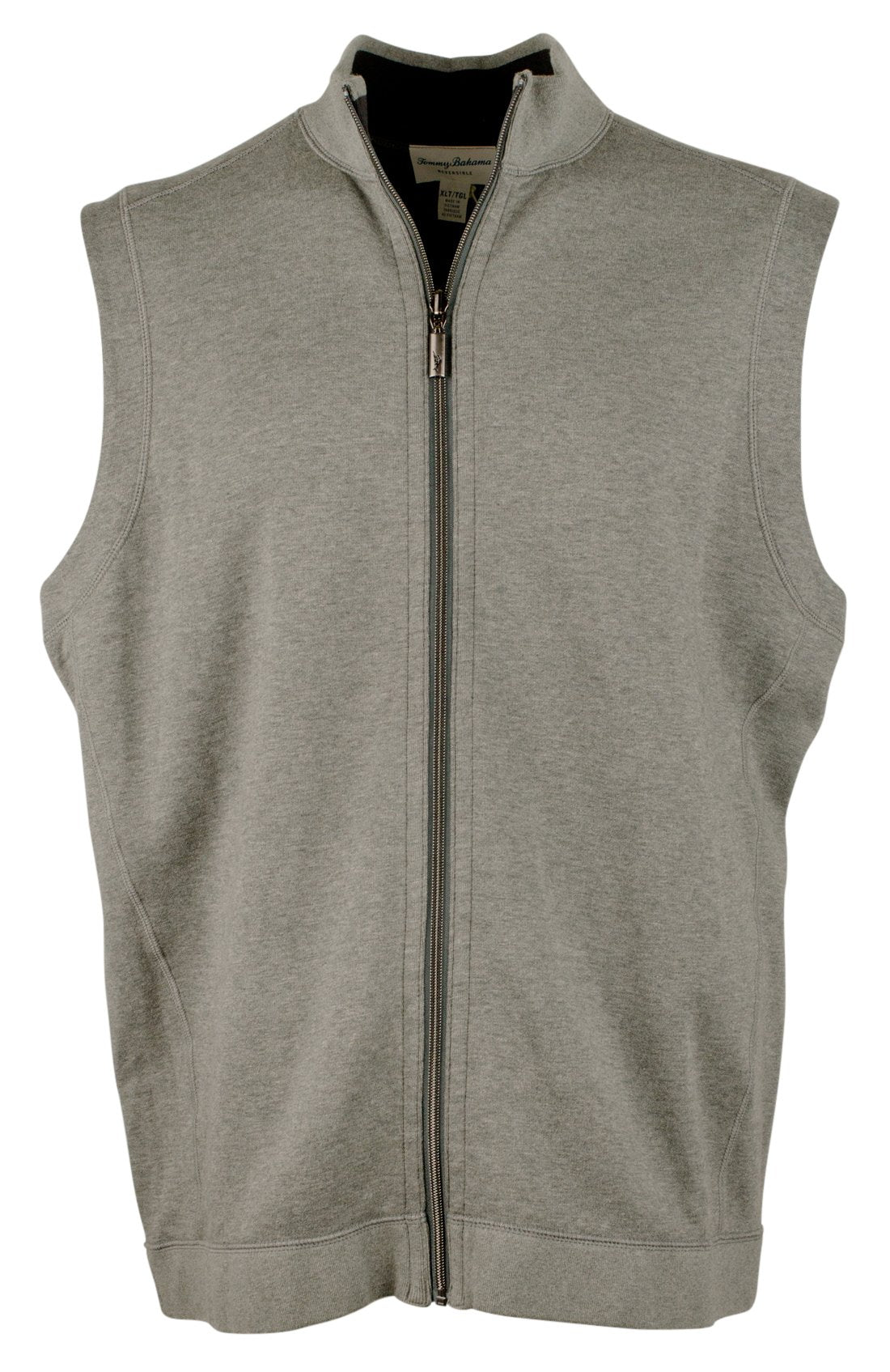 Tommy Bahama Men's Flip Coast Full Zip Reversible Vest Coal Heather