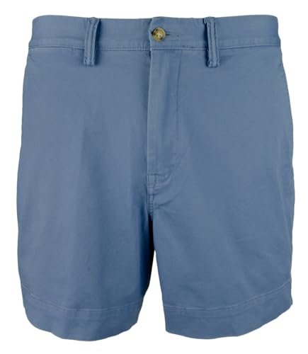 POLO RALPH LAUREN Men's Stretch Classic Fit 6" Flat Front Chino Shorts Blue 36