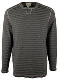 Tommy Bahama Men's San Salvator Reversible Long Sleeve Pullover Shirt Coal Medium