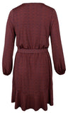 Michael Kors Women's Plus Printed Belted Sleeves Dress TB 2X