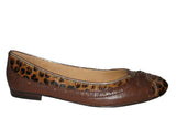Sam Edelman Women's Addie Leopard Print Leather Flats Shoes Brown Leopard 6M New