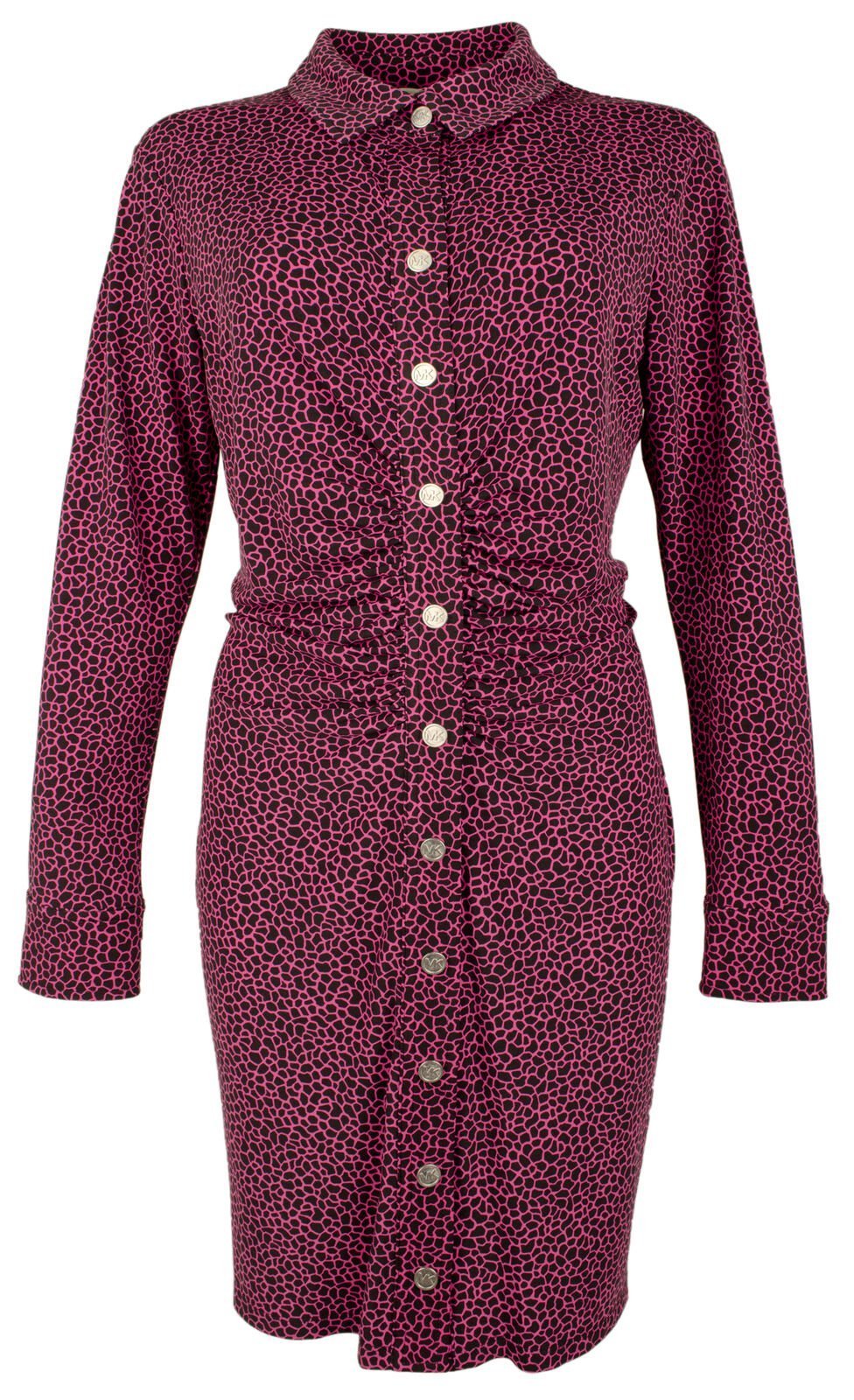 Michael Kors Women's Plus Size Button Front Long Sleeve Dress