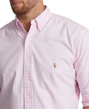 Polo Ralph Lauren POLO RALPH LAUREN Men's Big and Tall Long-Sleeve Solid Oxford Shirt (CheckrdPink, 2XB)
