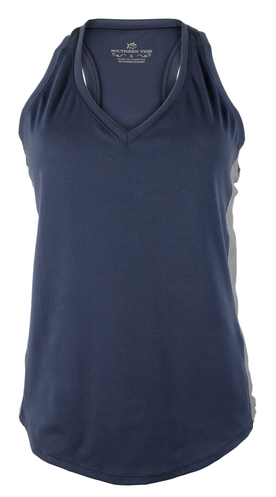 Southern Tide Kadın Nelli Skip Stripe Tank Top Gerçek Lacivert Küçük