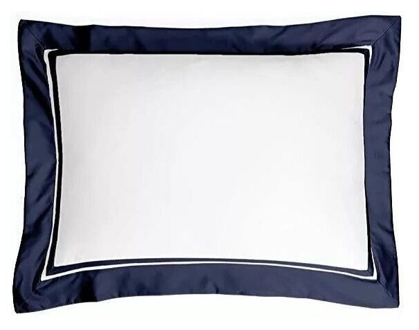 Ralph Lauren Home Bowery Cotton One King Sham 20X36 In 51X91 Cm Navy / White