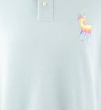 POLO RALPH LAUREN Tye-Dye Big Pony Mesh Polo Shirt, Blue [XL]