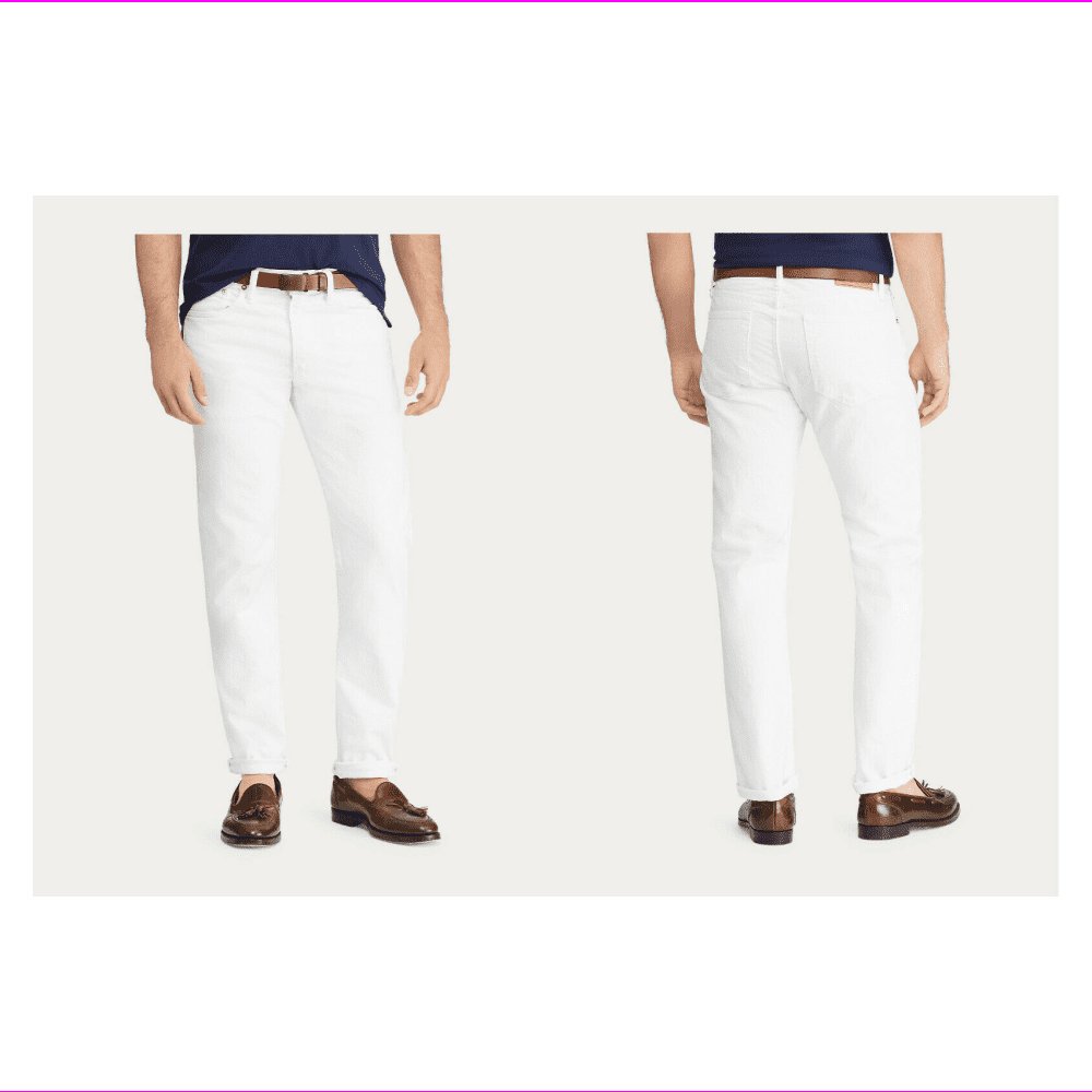 Polo Ralph Lauren Men's Varick Slim Straight Jean White 32 x 30