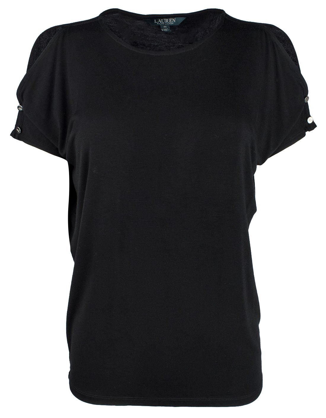 Lauren Ralph Lauren Women's Petite Cutout Button Shoulder Jersey Top