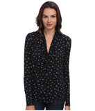 Michael Kors Women's Draped Pyramid-Stud Print Shirt Top
