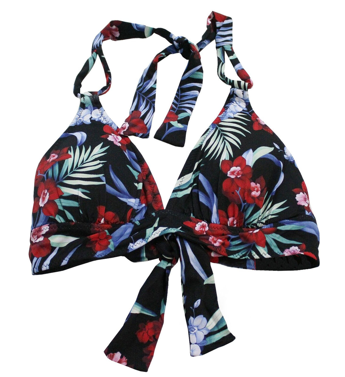 Tommy Bahama Women's Midnight Orchid Reversible Halter Bikini Top X Small
