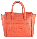 Lauren Ralph Lauren Women's Embossed Tyler Leather Medium Tote Orng OS