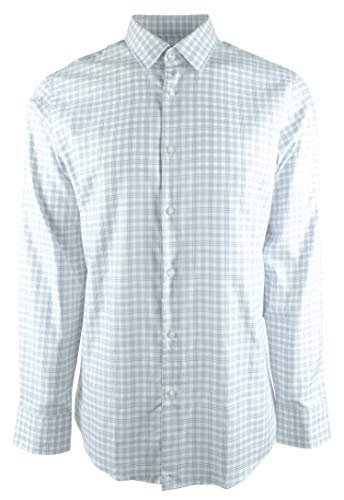 Hugo Boss Men's Enzo Regular Fit Plaid Long Sleeve Button Down Shirt 15.5 (32/33) Navy Blue