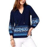 Michael Kors Women's Printed Peplum Top DN XS