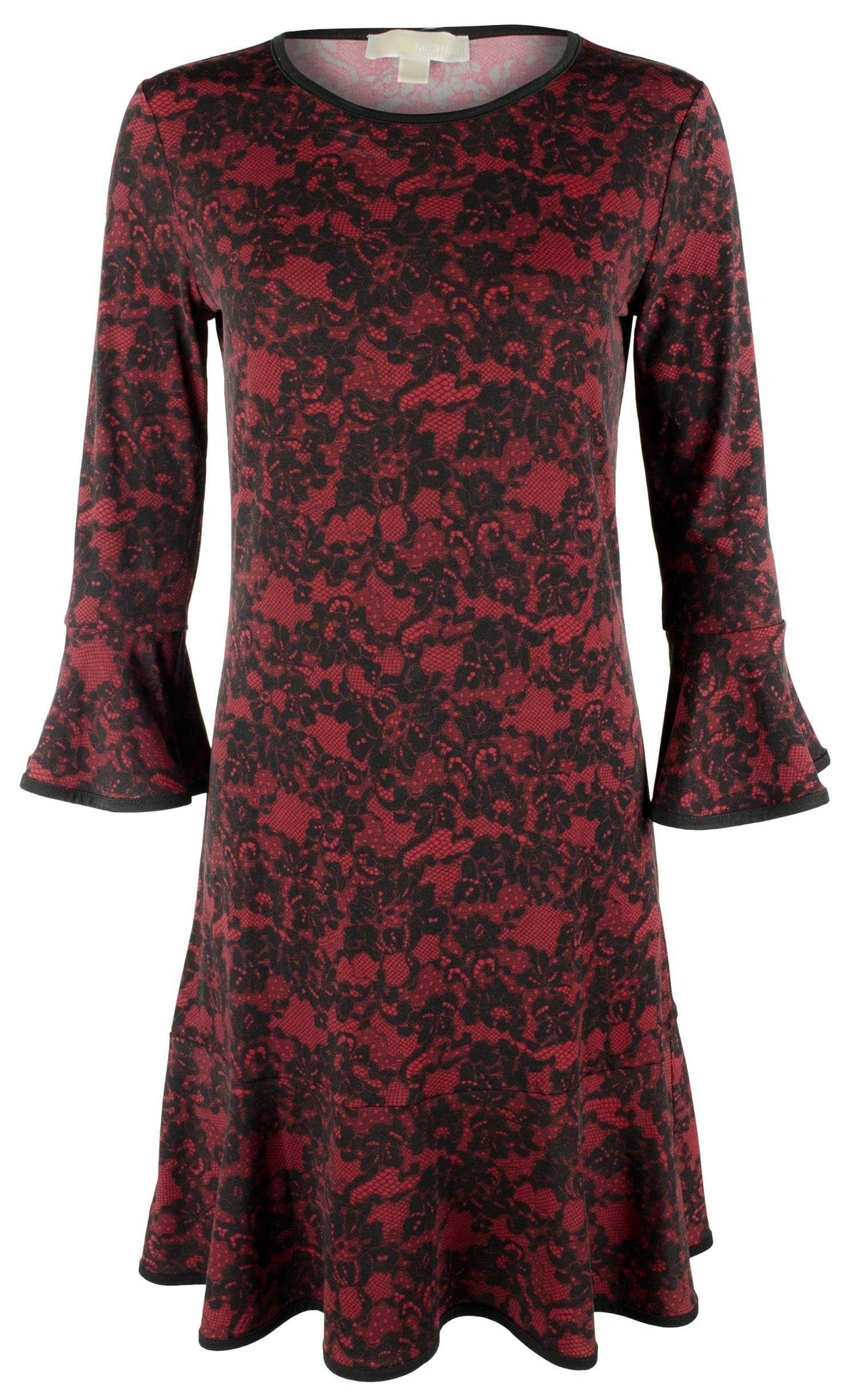 Michael Kors Women's Lace Print Bell Sleeve Dress