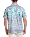 Tommy Bahama Men's Sailing Lotus Short Sleeve Polo Shirt Medium Silvery Blue