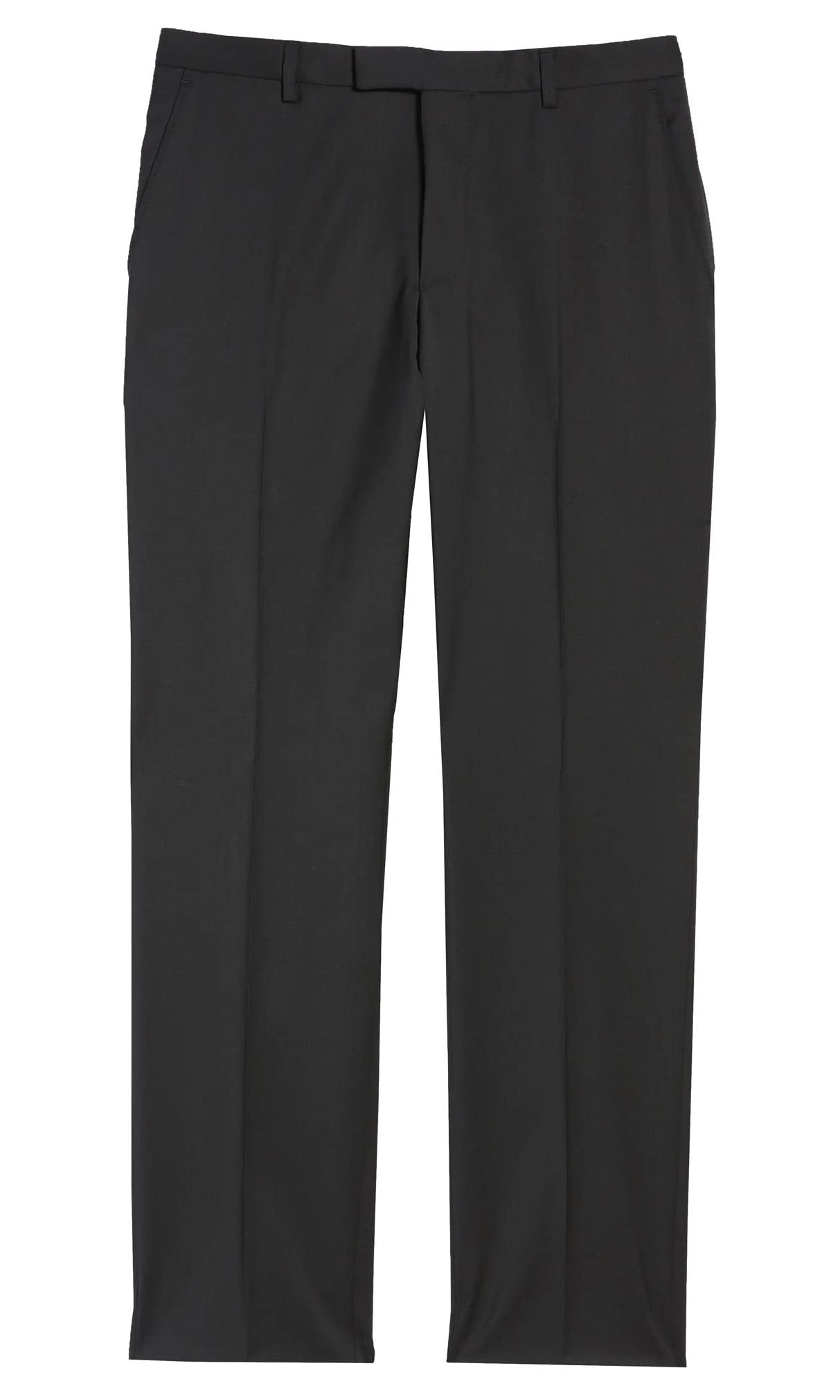 Hugo Boss Mens Leenon1 Flat Front Wool Dress Pants 34 Navy Trousers
