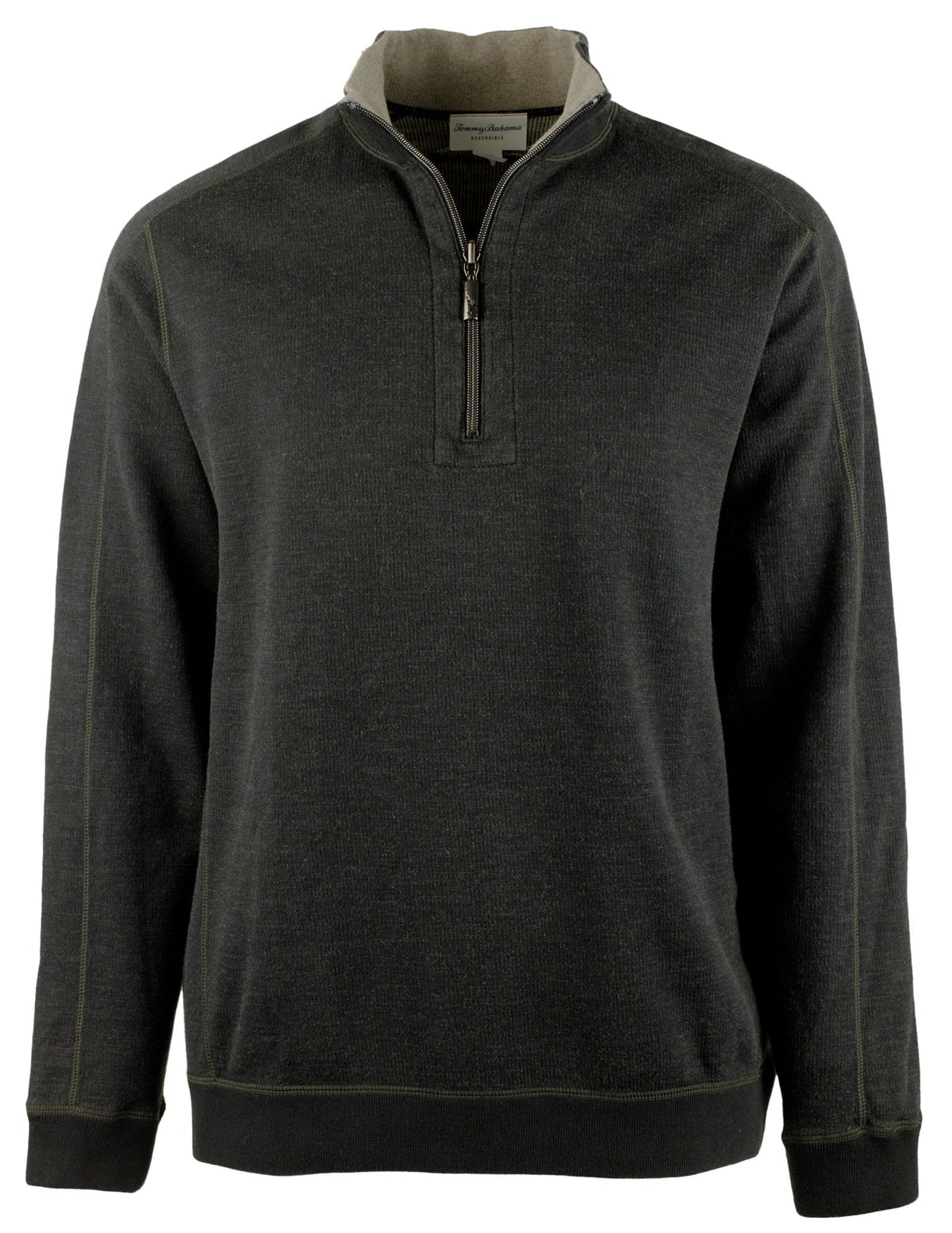 Tommy Bahama Flipsider Sudadera reversible con media cremallera para hombre, talla mediana